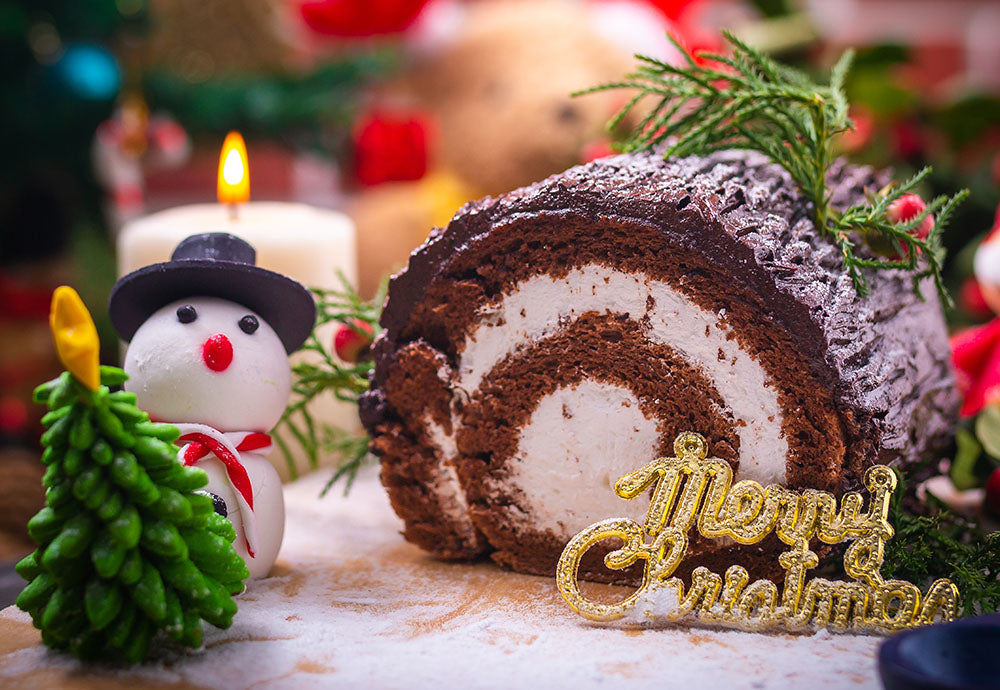 Keto Yule Chocolate Log Roulade