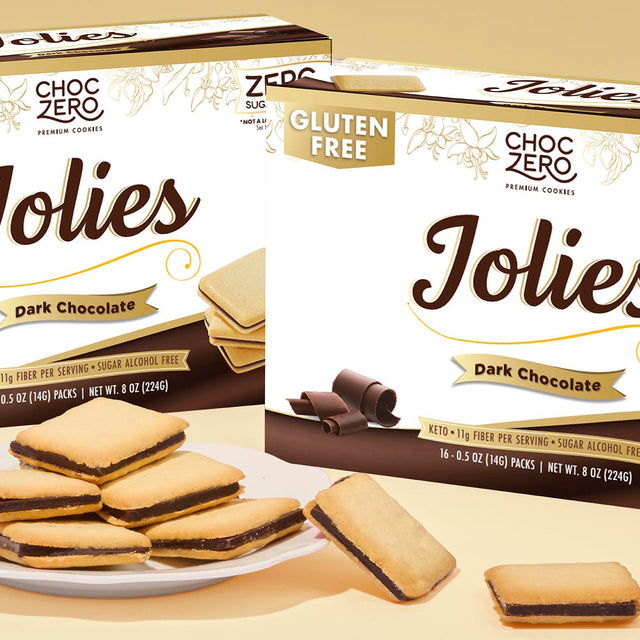 ChocZero Jolies Dark Chocolate Cookies, zero sugar added, gluten free, keto friendly